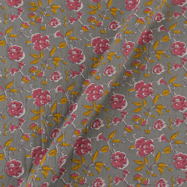 Soft Cotton Slate Grey Colour Jaal Print Fabric Online 9649AL3