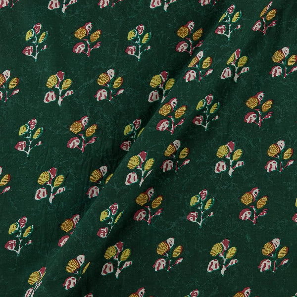 Soft Cotton Bottle Green Colour Floral Print Fabric Online 9649AO3