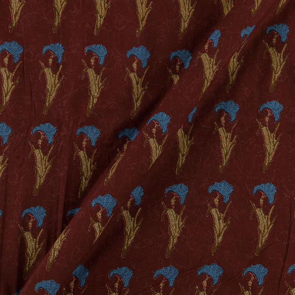Soft Cotton Maroon Colour Jahotha Inspired Floral Print 43 Inches Width Fabric