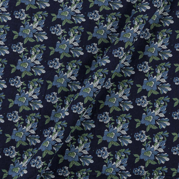 Soft Cotton Indigo Colour Floral Print Fabric Online 9649AS