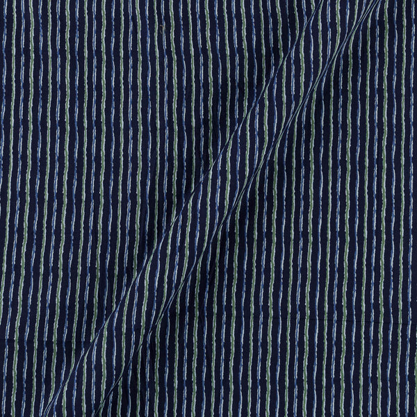 Soft Cotton Indigo Colour Stripes Print Fabric Online 9649AW