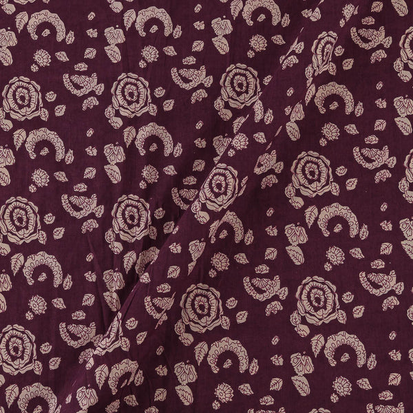 Cotton Magenta Colour Jahota Inspired Leaves Print Fabric Online 9649AX2