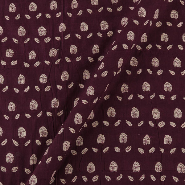Cotton Magenta Colour Jahota Inspired Leaves Print Fabric Online 9649BA2