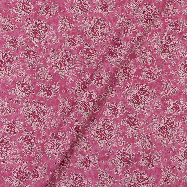 Cotton Pink Colour Gold Foil Jaal Print 42 Inches Width Fabric