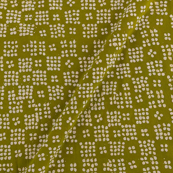 Cotton Olive Green Colour Brasso Effect Wax Batik Fabric 9658HF Online