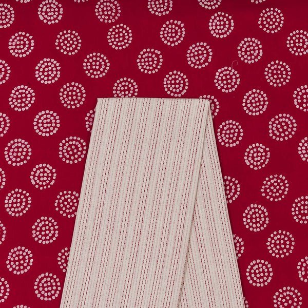 Cotton Batik Printed Fabric & Cotton Kantha Jacquard Striped Fabric Unstitched Two Piece Dress Material Online ST-9658JG2-9984DQ2