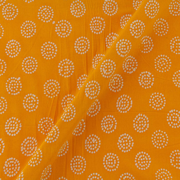 Cotton Golden Orange Colour Brasso Effect Bandhani Wax Batik Fabric Online 9658JG3
