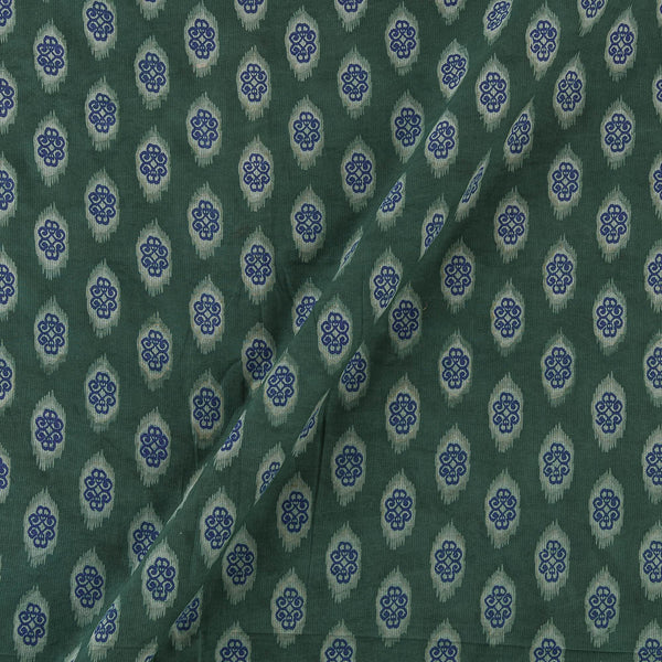 Coloured Dabu Shale Green Colour Butta Hand Block Print on Self Striped Cotton Fabric Online 9669Q