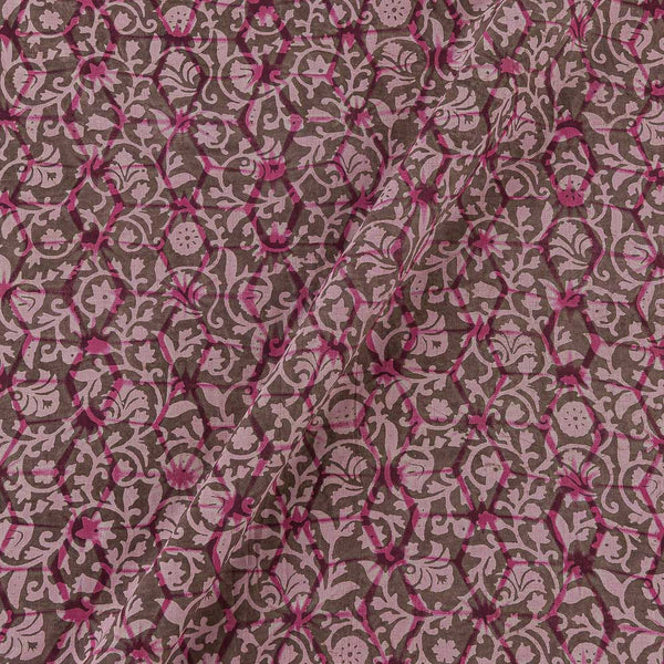 Coloured Dabu Cedar Colour Jaal Hand Block Print on Cotton Fabric Online 9669R2