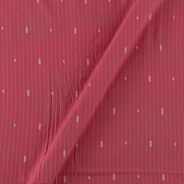 Carrot Pink Colour Jacquard Butta with Stripes Rayon Fabric Online 9673H2