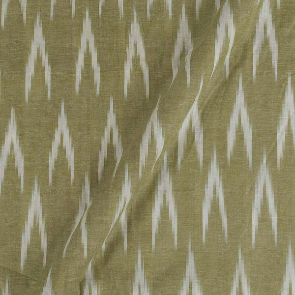 Cotton Olive Colour Bhagalpuri Ikat Washed Fabric