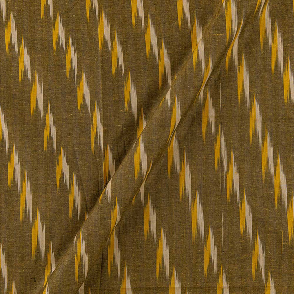 Buy Cotton Mustard Brown Colour Bhagalpuri Ikat Fabric Online 9681R
