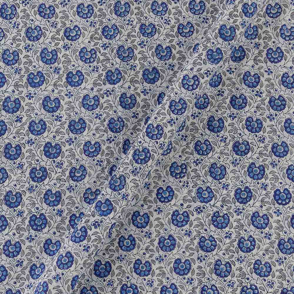 Soft Cotton White Colour Jaal Pattern Jaipuri Hand Block Print Fabric Online 9693N