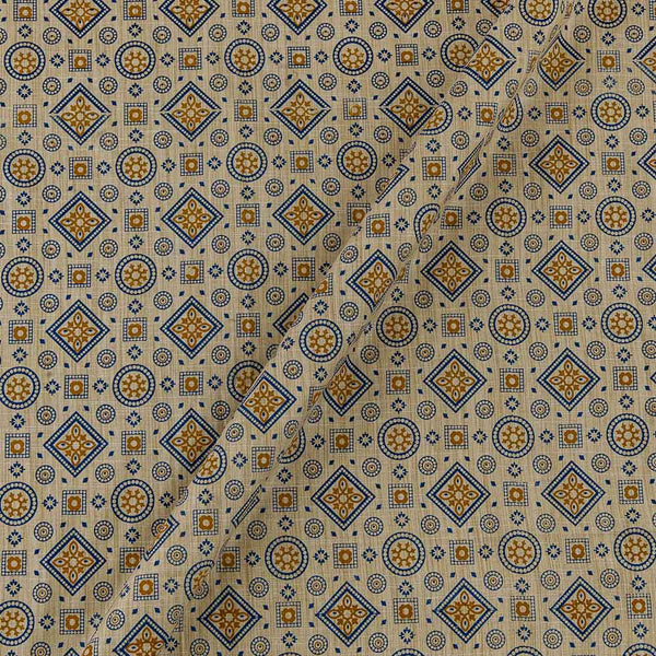 Ajrakh Print on Beige Colour Slub Katri Fancy Cotton Silk Fabric Online 9694AF