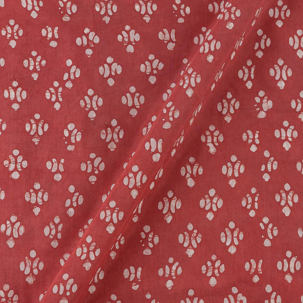 Geometric Pattern Wax Batik on Sugar Coral Colour Assam Silk Feel Fabric Online 9695BG2