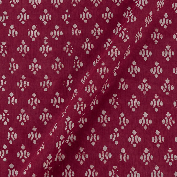 Geometric Pattern Wax Batik on Magenta Pink Colour Assam Silk Feel Fabric Online 9695BG3
