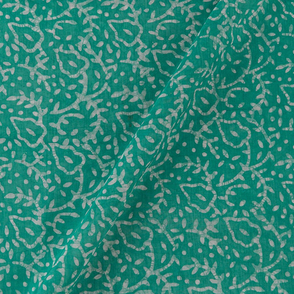 Jaal Pattern Wax Batik on Mint Colour Assam Silk Feel Fabric Online 9695BH3