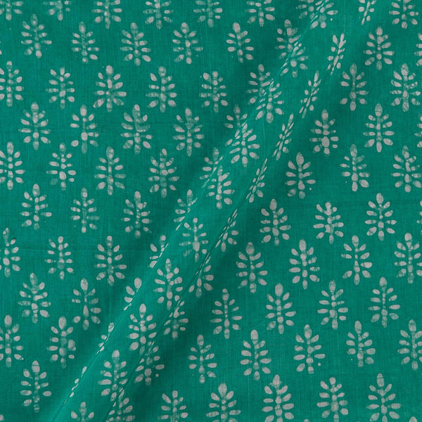 Geometric Pattern Wax Batik on Mint Colour Assam Silk Feel Fabric Online 9695BI2