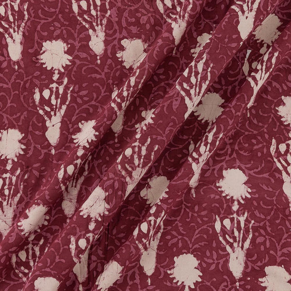 Coloured Dabu Rosewood Colour Batik Theme Block Print Rayon Fabric Online 9706BT