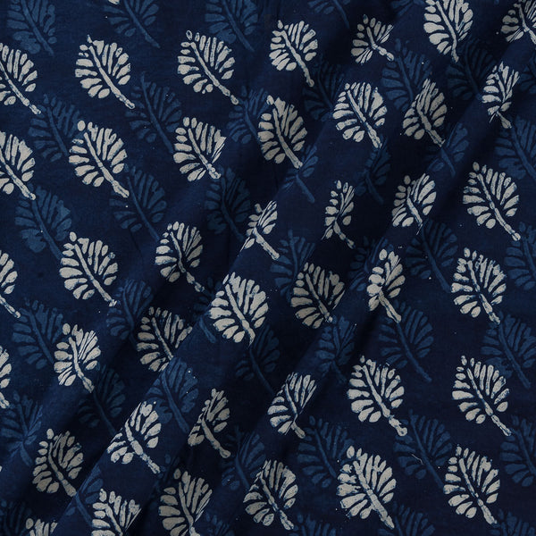 Natural Indigo Dye Leaves Block Print Rayon Fabric Online 9706CE