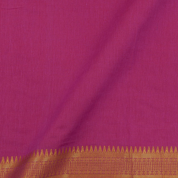 Mangalgiri Cotton Candy Pink Colour Two Side Nizam Zari Border 43 Inches Width Fabric
