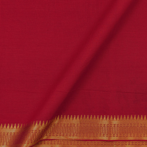 Mangalgiri Cotton Red Colour Two Side Nizam Zari Border Fabric Online 9707EX6