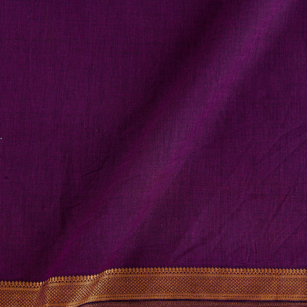 Mangalgiri Cotton Deep Purple X Red Cross Tone Two Side Nizam Border Fabric Online 9707K