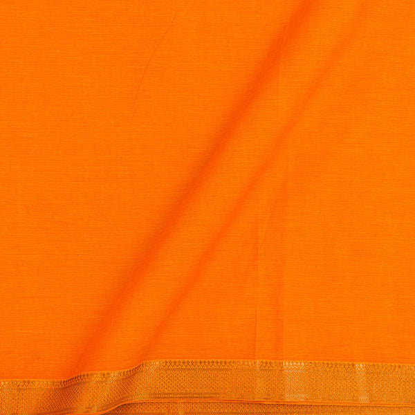 Buy Mangalgiri Cotton Fanta Orange Colour Two Side Nizam Border Fabric Online 9707P