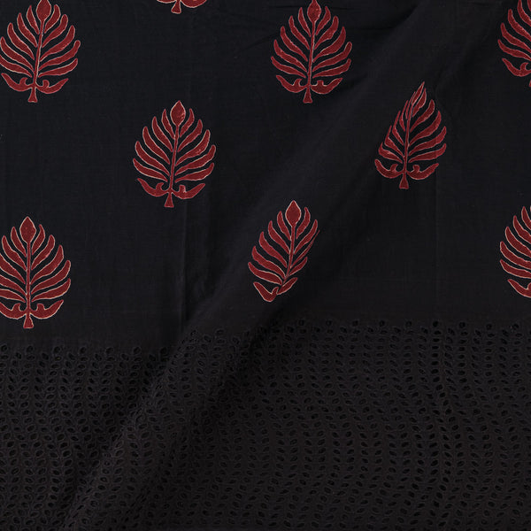 Buy Cotton Black Colour Leaves Print Fabric Online 9378K4 - SourceItRight