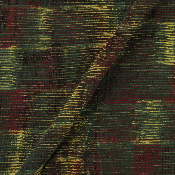 Unique Cotton Ajrakh Dark Green Colour Abstract Block Print Fabric Online 9716EE5
