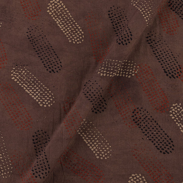 Unique Cotton Ajrakh Mauve Colour Geometric Block Print Fabric Online 9716IC1