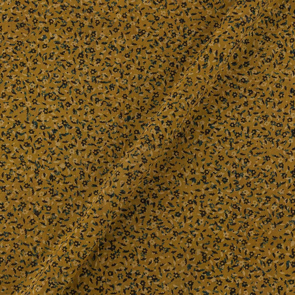 Unique Cotton Ajrakh Mustard Colour Small Leaves Block Print Fabric Online 9716KE4