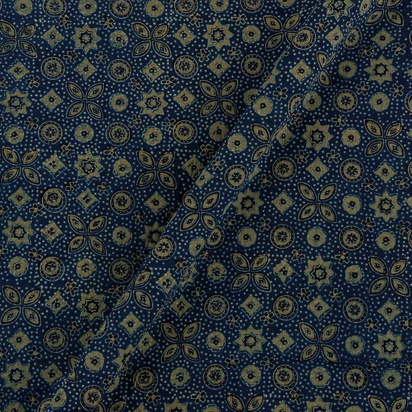 Buy Ajrakh Cotton Steel Blue Colour Natural Dye Print Fabric Online 9716UK4