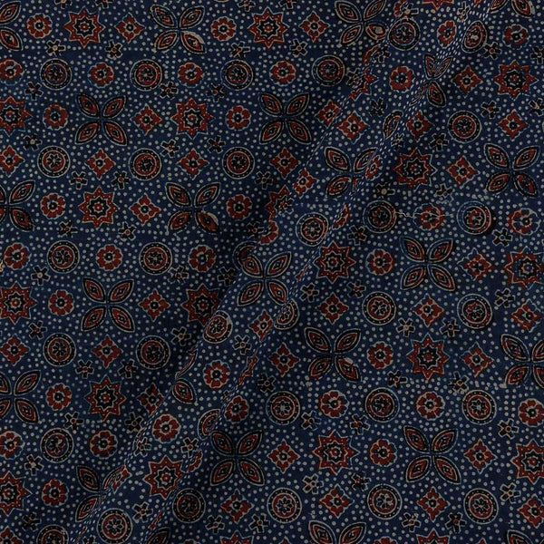 Buy Ajrakh Cotton Steel Blue Colour Natural Dye Print Fabric Online 9716UK7