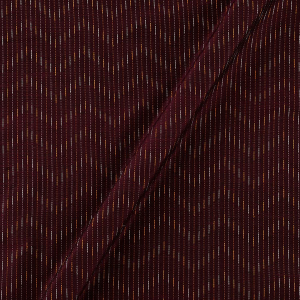 Spun Dupion [Artificial Raw Silk] Plum Colour Kantha Jacquard Stripes Fabric Online 9723AF7