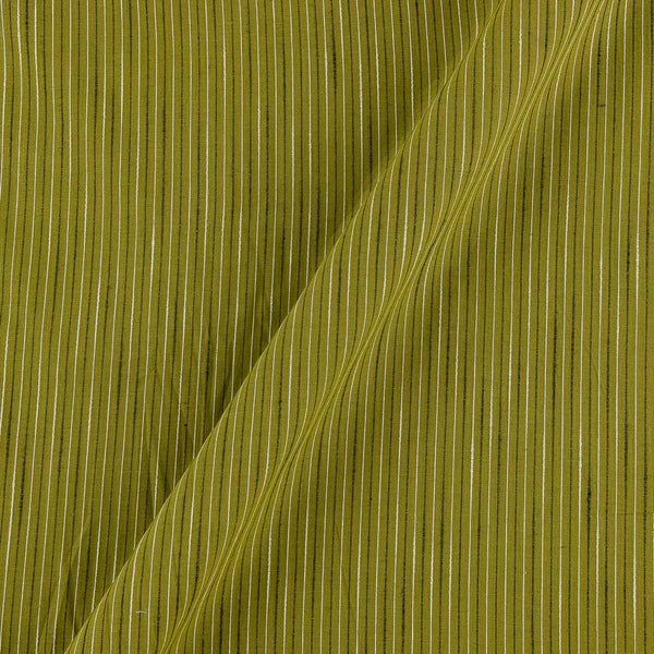 Jute Type Cotton Acid Green Colour Fancy RIB Stripes 42 Inches Width Fabric