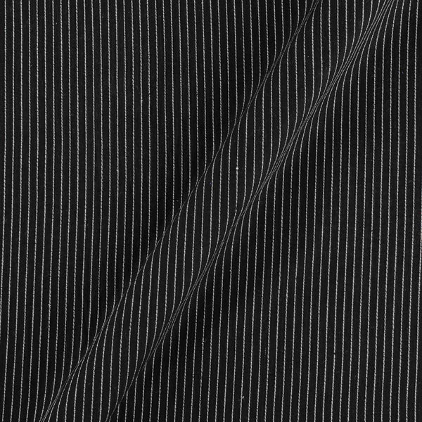 Buy Jute Type Cotton Black Colour Fancy RIB Stripes Fabric Online 9724T11