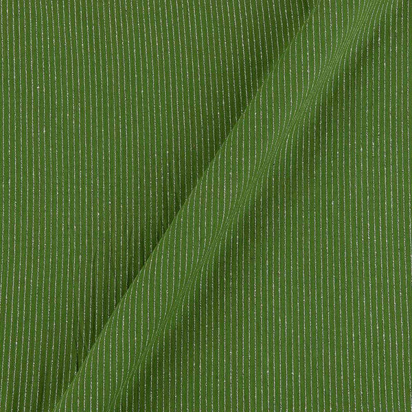 Jute Type Cotton Green Colour Fancy RIB Stripes 42 Inches Width Fabric