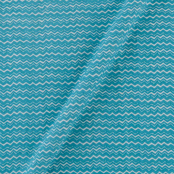 Soft Cotton Aqua Colour Geometric Print Fabric Online 9725CV