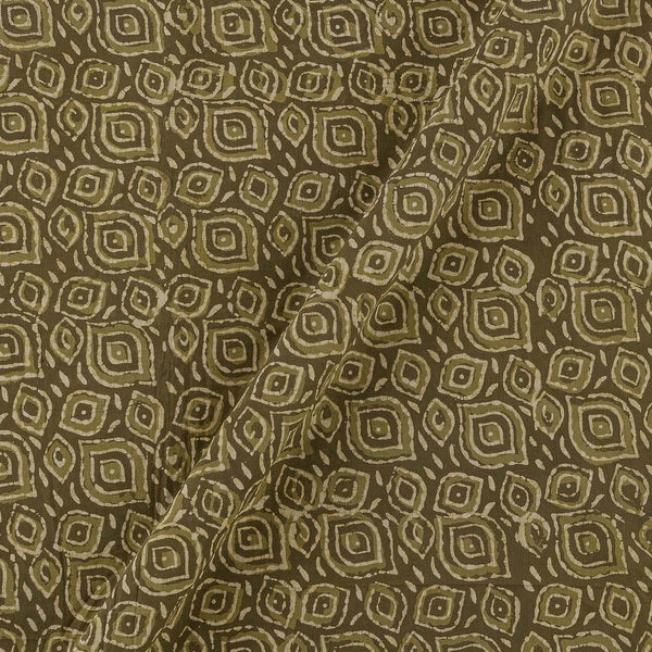 Dabu Cotton Olive Colour Geometric Hand Block Print Fabric Online 9727AA3