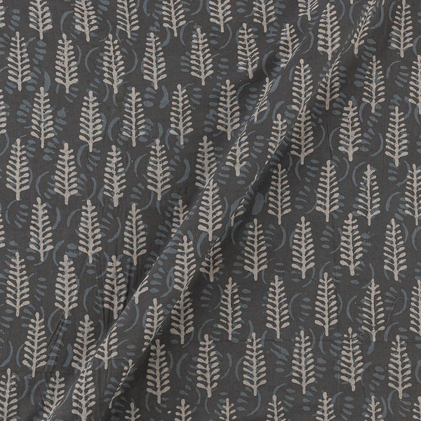 Dabu Cotton Grey Colour Leaves Hand Block Print Fabric Online 9727AC4