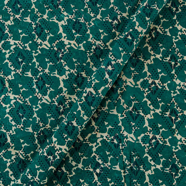 Dabu Cotton Emerald Green Colour Batik Theme Geometric Hand Block Print Fabric Online 9727X