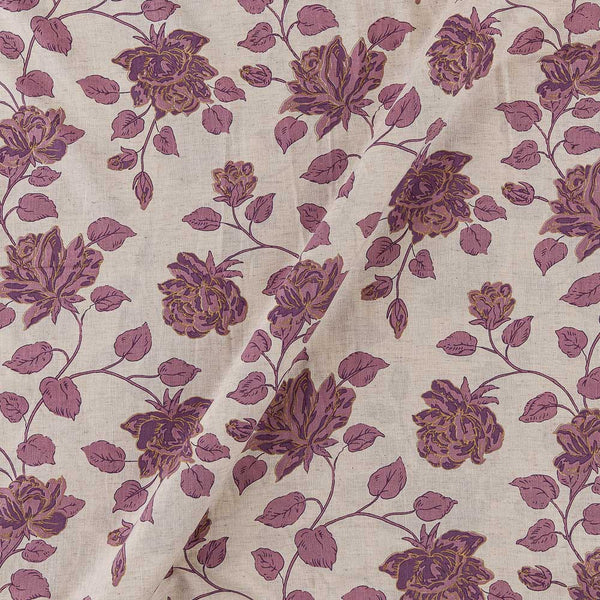 Flex Cotton Off White Colour Gold Foil Floral Jaal Print Fabric Online 9732AH