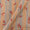 Flex Cotton Peach and Grey Colour Stripes with Leaves Print Fabric Online 9732AP1