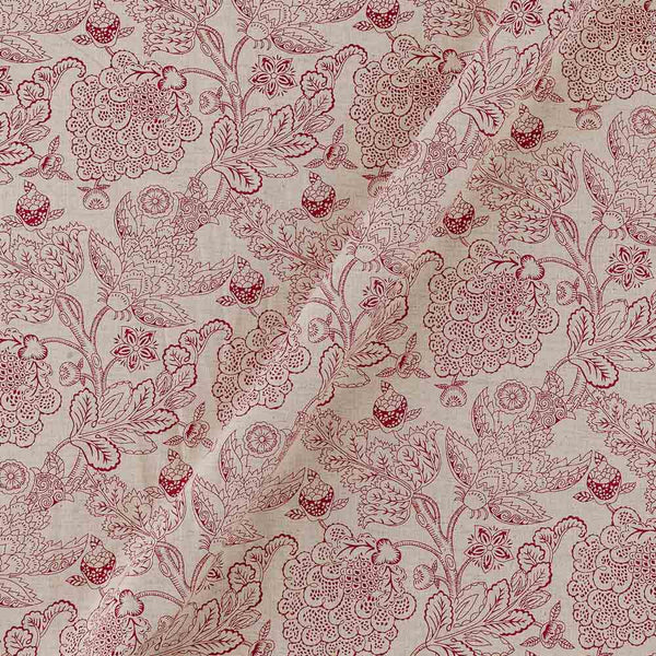 Flex Cotton Off White Colour Floral Jaal Print Fabric Online 9732BD3