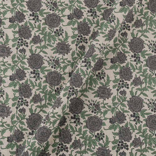 Flex Cotton Off White Colour Floral Jaal Print Fabric Online 9732BH4
