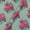 Flex Cotton Mint Green Colour Gold Foil Floral Print Fabric Online 9732CF