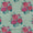 Flex Cotton Mint Green Colour Gold Foil Floral Print Fabric Online 9732CF