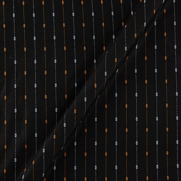 Buy Artificial Satin Dupion Silk Black Colour Jacquard Butti With Kantha Stripes Fabric Online 9738N2