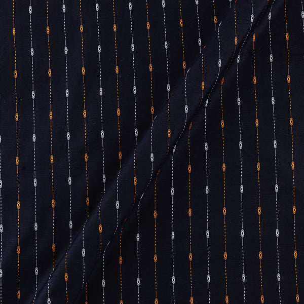 Buy Artificial Satin Dupion Silk Violet X Black Cross Tone Jacquard Butti With Kantha Stripes Fabric Online 9738N5